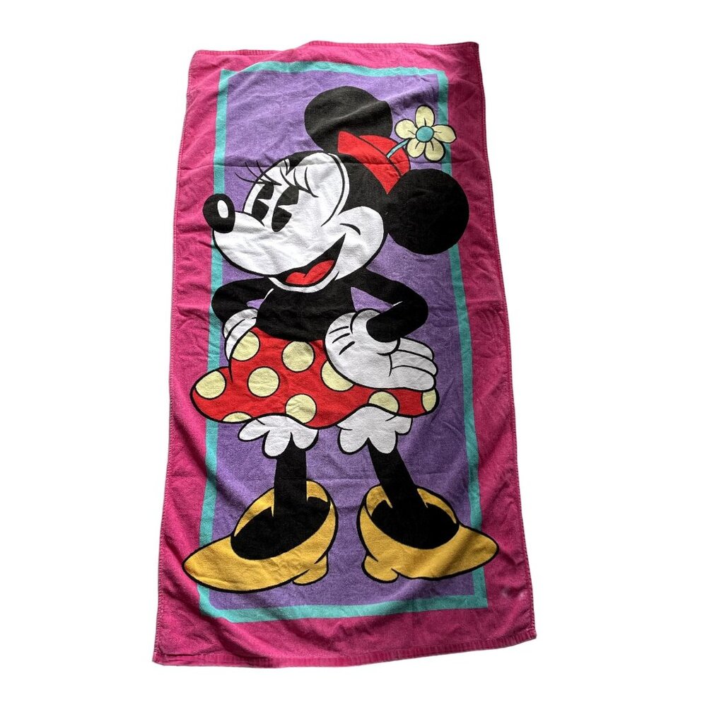 Disney Minnie Mouse J Franco Beach Bath Towel Vintage  80s 90s Retro u